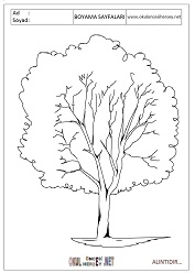 Ağaç boyama sayfaları 